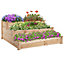Outsunny Wooden Raised Bed 3-Tier Planter Kit Elevated Plant Box 124x124x56cm