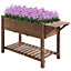 Outsunny Wooden Raised Plant Stand Tall Flower Bed with Shelf 123 x 54 x 74cm
