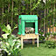 Outsunny Wooden Raised Planter with PE Greenhouse Cover and Bed Liner