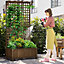 Outsunny Wooden Trellis Planter with Drain Holes, Raised Beds for Garden