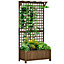 Outsunny Wooden Trellis Planter with Drain Holes, Raised Beds for Garden