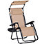 Outsunny Zero Gravity Chair Adjustable Patio Lounge Reclining Seat Beige