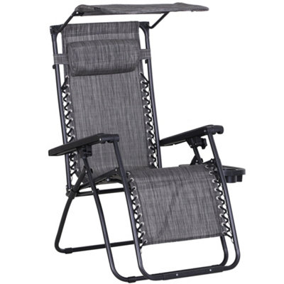 Outsunny Zero Gravity Chair Adjustable Patio Lounge Reclining Seat