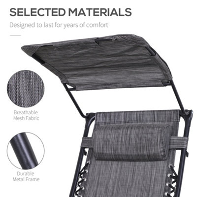 Outsunny Zero Gravity Chair Adjustable Patio Lounge Reclining Seat - 5