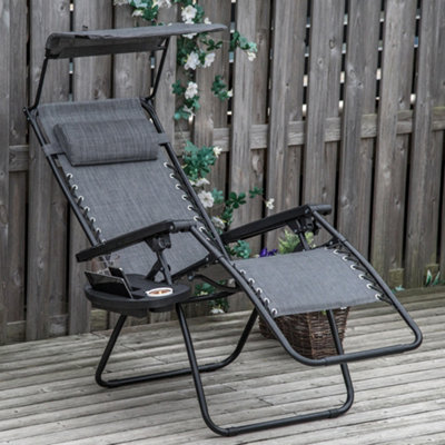 Zero gravity store chair sunshade