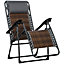 Outsunny Zero Gravity Folding Chair Metal Frame Cup Phone Holder Deck Poolside Brown