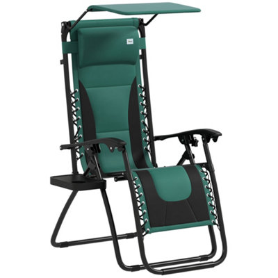 Outsunny Zero Gravity Lounger Chair, Folding Reclining Chair, Green