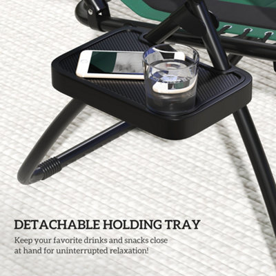 Outsunny Zero Gravity Lounger Chair, Folding Reclining Chair, Green