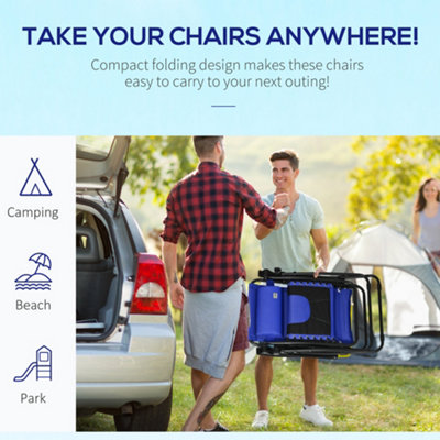 Outsunny Zero Gravity Lounger Folding Recliner Chair w/ Cup Holder Blue