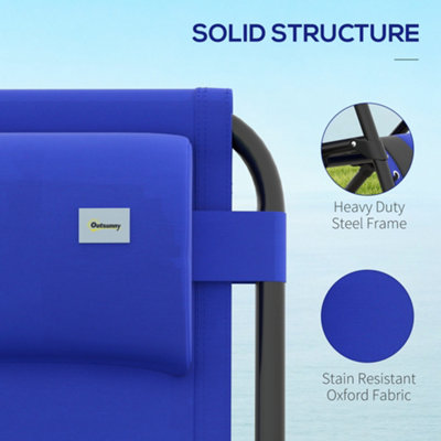Outsunny Zero Gravity Lounger Folding Recliner Chair w/ Cup Holder Blue