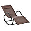 Outsunny Zero Gravity Rocking Lounge Chair Pillow Garden Outdoor Furniture Brown