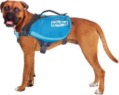 Outward Hound Dog Harness Backpack Travel Bag Walkies Daypak Blue - Large