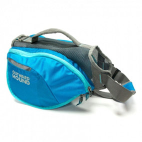 Outward Hound Dog Harness Backpack Travel Bag Walkies Daypak Blue - Large