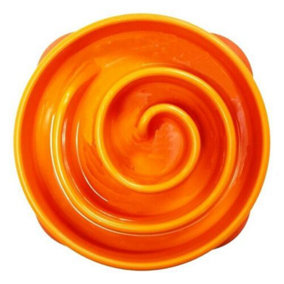 Outward Hound Dog Slow Feeder Food Bowl Interactive Treat Maze Orange Large