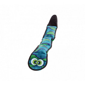 Outward Hound Invincibles Pet Dog Plush Squeaky Toy Snake Blue Large