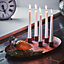 Oval Centrepiece with Magnetic Candle Holders - Mild Steel - L26 x W40 x H3 cm - Copper