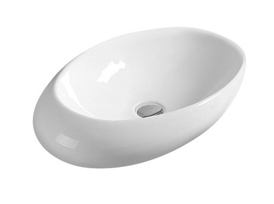 Oval Ceramic Countertop Vessel without Overflow - 490mm