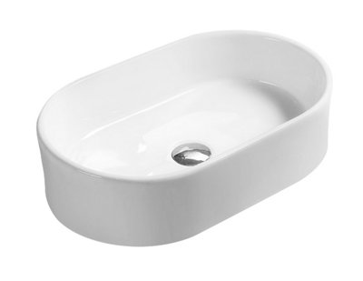 Oval Ceramic Countertop Vessel without Overflow - 565mm