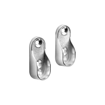 Oval Chrome Wardrobe Hanging Sockets 15mm Rail Rod End Supports ...
