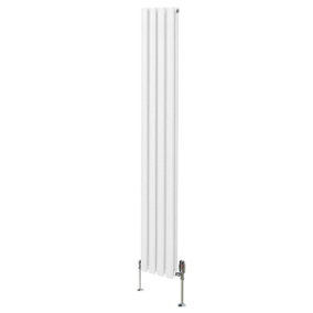 Oval Column Radiator & Valves - 1800mm x 240mm - White