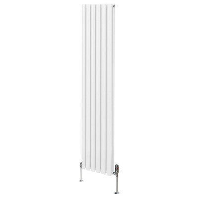 Oval Column Radiator & Valves - 1800mm x 360mm - White