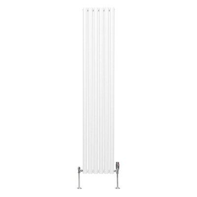Oval Column Radiator & Valves - 1800mm x 360mm - White