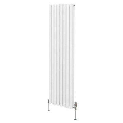 Oval Column Radiator & Valves - 1800mm x 480mm - White