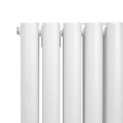 Oval Column Radiator & Valves - 600mm x 1200mm - White