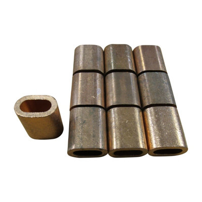 Oval Copper Ferrules Crimping Sleeves 2.5MM X10 (Stainless Wire Rope)