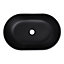 Oval Counter Mounted Bathroom Counter Top Basin Matte Black W 570 mm x D 360mm