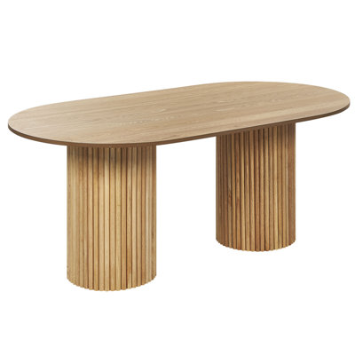 Oval Dining Table 180 x 100 cm Light Wood SHERIDAN