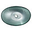 Oval Glass Counter Mounted Bathroom Counter Top Basin W 530mm x D 370mm