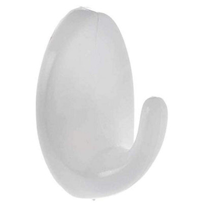 Oval Hook Self Adhesive Medium White - Pack of 10