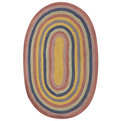 Oval Jute Area Rug 70 x 100 cm cm Multicolour PEREWI