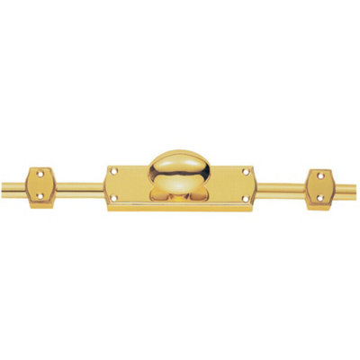 Oval Knobbed Espagnolette Set 118 x 24.5mm Fixing Centres Polished Brass