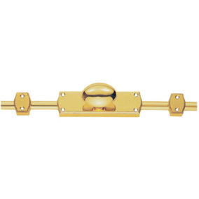 Oval Knobbed Espagnolette Set 118 x 24.5mm Fixing Centres Polished Brass