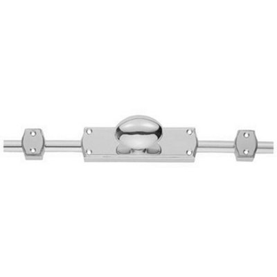 Oval Knobbed Espagnolette Set 118 x 24.5mm Fixing Centres Polished Chrome