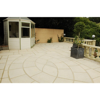 Oval Patio Kit 'The Lambada' Limestone (3.2m x2.2m) - 4