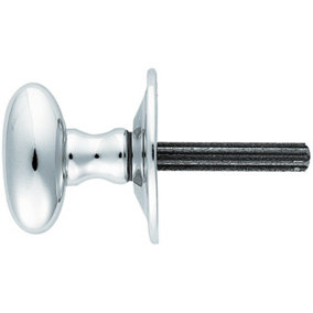 Oval Rack Bolt Thumbturn Lock Steel Spline Spindle 36mm Rose Polished Chrome