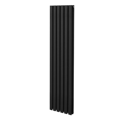 Oval Radiator - 1600 x 360mm - Black