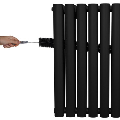 Oval Radiator - 600 x 600mm - Black