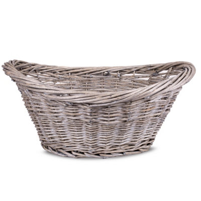 Oval Shape Hand-woven Storage Basket With handles-Grey Price Comparisons | Compare The Build