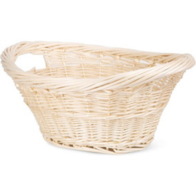 Oval Shape Hand-woven Storage Basket With handles-Plain