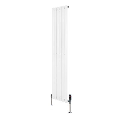 Oval Single Column Radiator 1600mm x 360mm & TRV Chrome Valves Modern ...