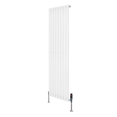 Oval Single Column Radiator 1600mm x 480mm & TRV Chrome Valves Modern ...