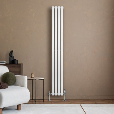 Oval Single Column Radiator 1800 x 240mm Modern Designer Single Panel