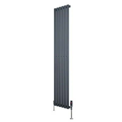 Oval Single Column Radiator 1800mm x 360mm & TRV Chrome Valves Modern ...