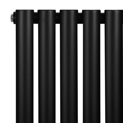 Oval Single Column Radiator 1800mm x 360mm & TRV Chrome Valves Modern ...