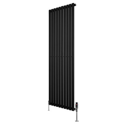 Oval Single Column Radiator 1800mm x 600mm & TRV Chrome Valves Modern ...