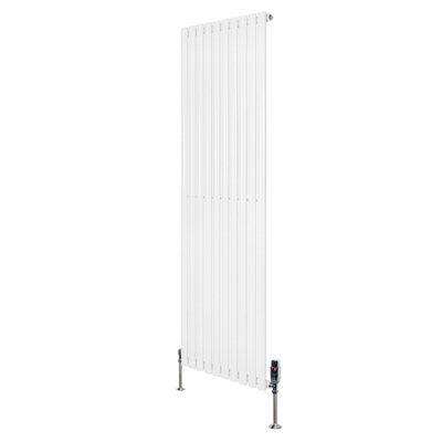 Oval Single Column Radiator 1800mm x 600mm & TRV Chrome Valves Modern ...